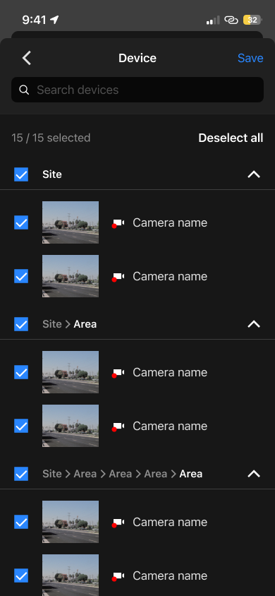 App device selection by site