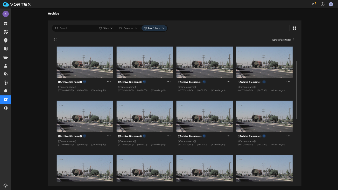 Archive page with Sites filter